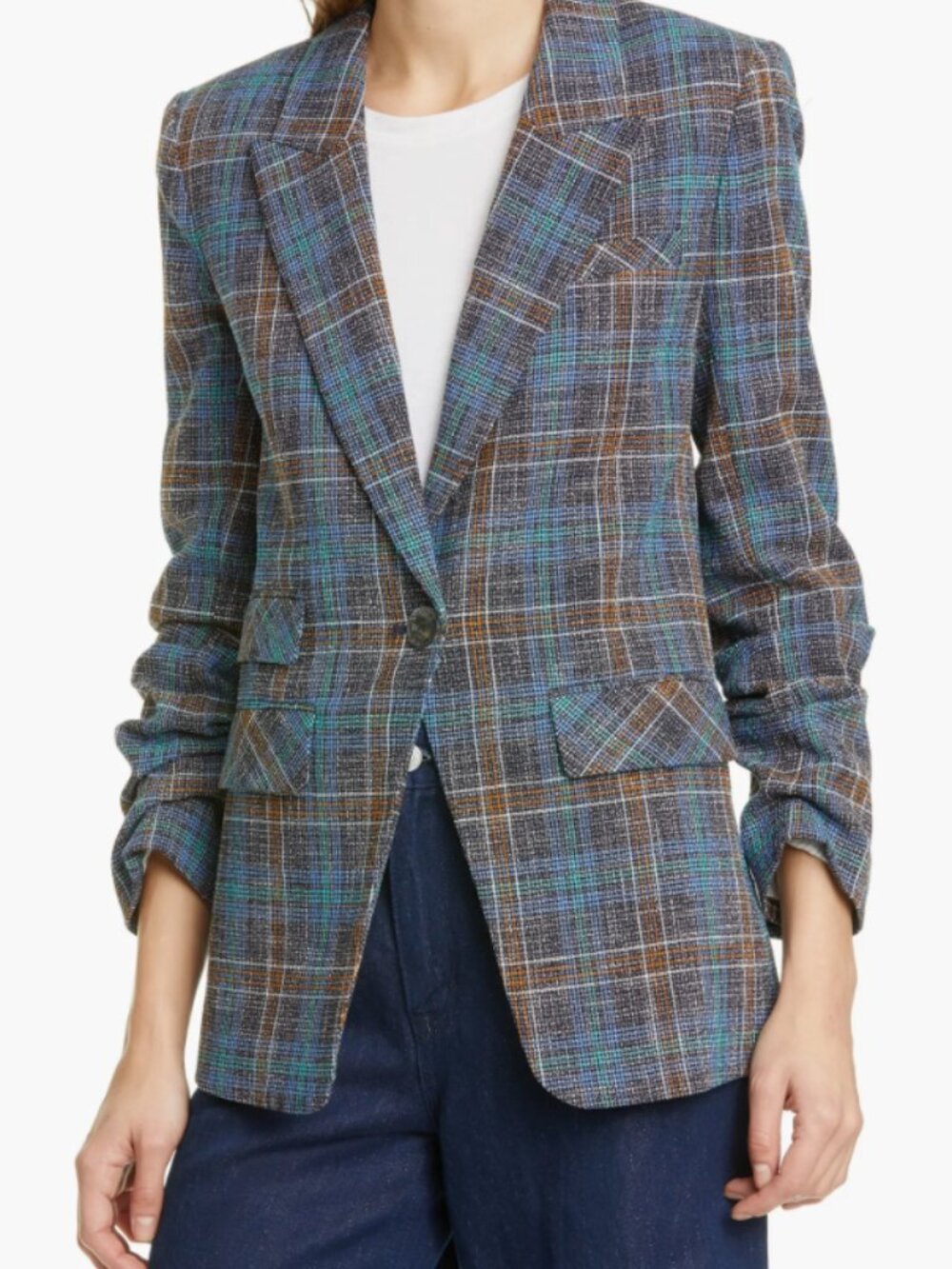 Veronica Beard Size 10 Martel Dickey Jacket Blue Plaid EUC